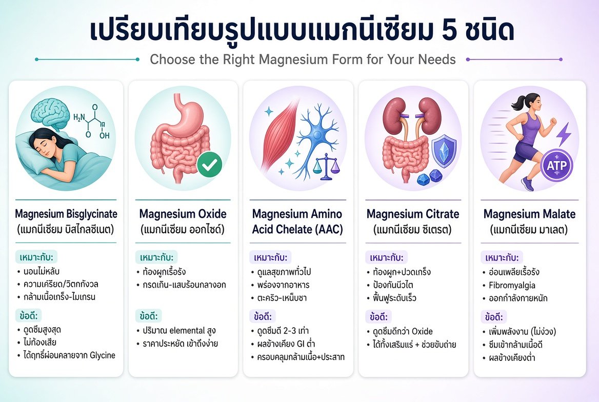 เปรียบเทียบ Magnesium 5 ฟอร์ม